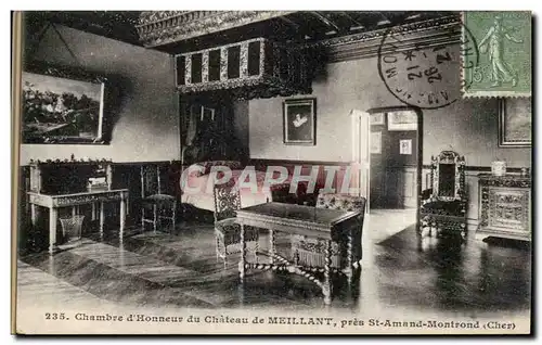 Ansichtskarte AK Chambre d&#39honneur du chateau de Meillant pres St Amand Montrond