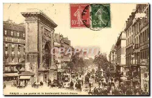 Cartes postales Paris Porte et boulevard Saint Denis