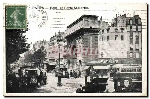 Cartes postales Paris Porte et boulevard Saint Martin