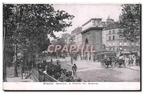 Cartes postales Paris Boulevard et Porte Saint martin