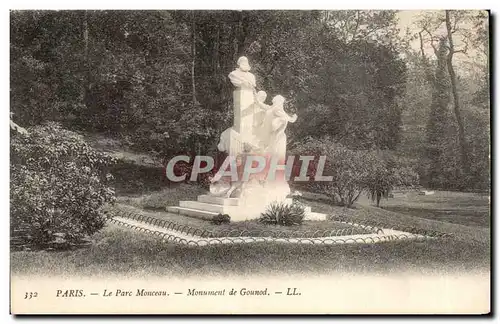 Cartes postales Paris Parc Monceau Monument de Gounod