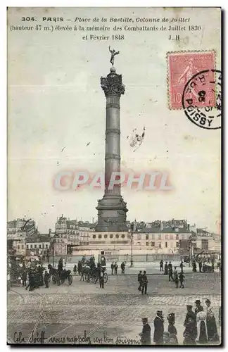 Cartes postales Paris Place de la Bastille Colonne de Juillet