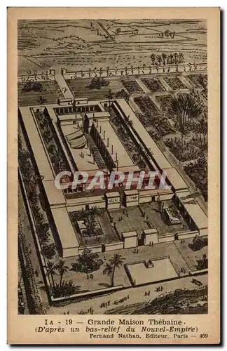 Cartes postales Grande maison Thebaine draps un bas relief du Bas empire Histoire Thebe