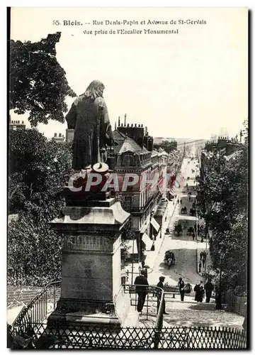 Cartes postales Blois Rue Denis Papin et avenue de St Gervais Vue prise de l&#39escalier monumental