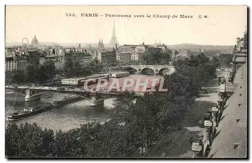 Ansichtskarte AK Paris Panorama vers le Champ de Mars Tour Eiffel