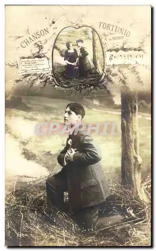 Cartes postales Fantaisie Homme chanson de Fortunio