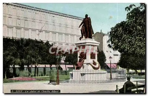 Cartes postales Nice La statue de Charles Albert