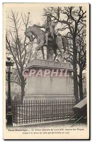 Paris Ansichtskarte AK Statue equestre de Louis XIII square des Vosges