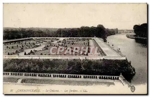 Cartes postales Chenonceaux Le chateau les jardins