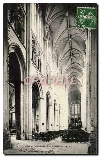 Cartes postales Tours CAthedrale Vue interieure