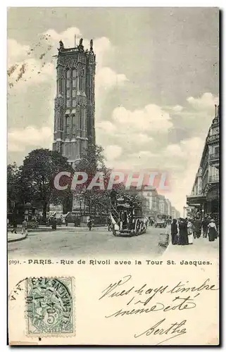 Paris Ansichtskarte AK Rue de Rivoli avec la Tour St Jacques