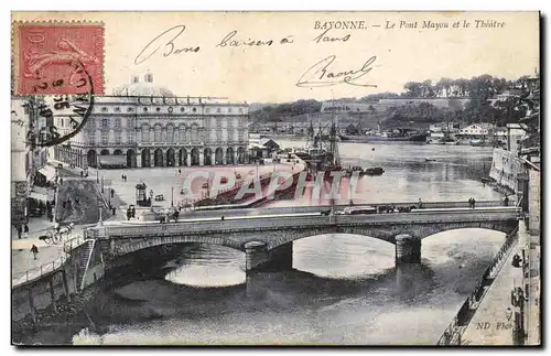 Bayonne Ansichtskarte AK Le pont Mayou et le theatre