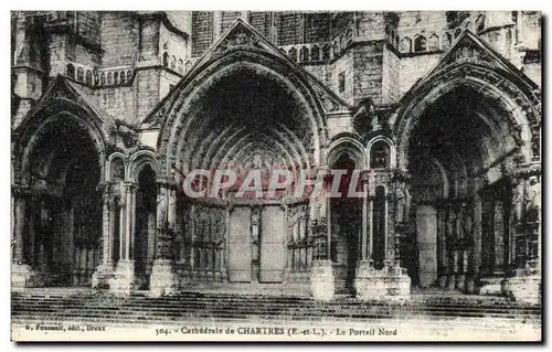 Cartes postales Cathedrale de Chartres Portail nord