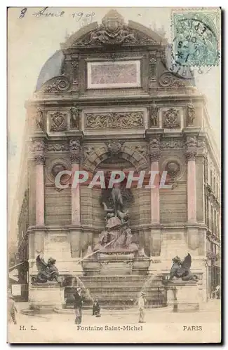 Cartes postales Paris Fontaine sAint Michel