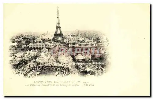 REPRODUCTION Cartes postales Paris Exposition universelle de 1900 Les parcs du Trocadero et du champ de mars