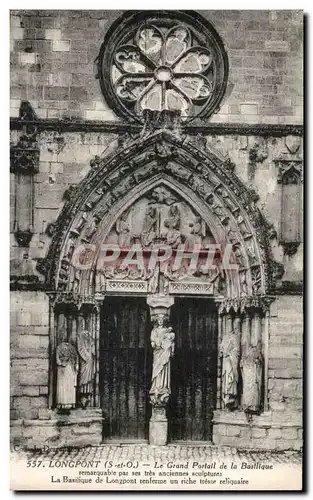Longpont Ansichtskarte AK le grand portail de la basilique