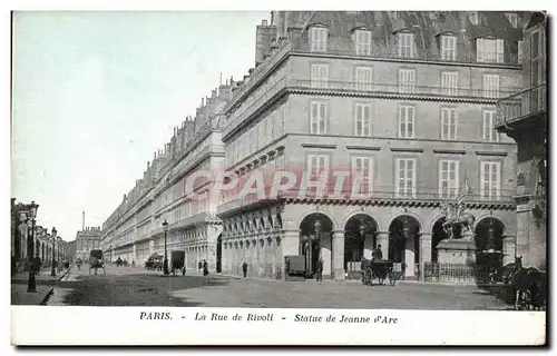 Paris Ansichtskarte AK Rue de Rivoli Statue de Jeanne d&#39arc