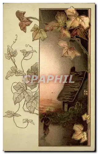 Cartes postales Fantaisie Decor de fleurs (en relief)