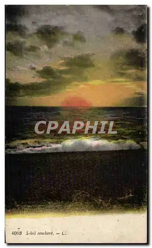 Cartes postales Fantaisie Soleil couchant