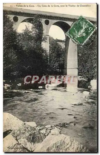 Cartes postales Vallee de la Cure Un coin de la cure sous le viadux de Chastellux