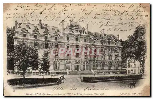 Cartes postales Bagnoles de l'orne Grand hotel de l'etablissement thermal