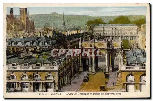 Cartes postales Nancy Arc de triomphe et palais du gouvernement