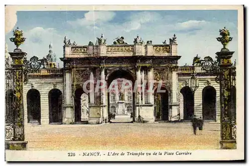 Cartes postales Nancy Arc de triomphe vu de la place Carriere