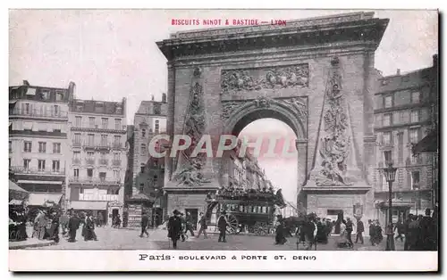 Paris Cartes postales Boulevard et porte St Denis