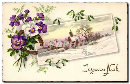 Cartes postales Fantaisie Fleurs Joyeux Noel Christmas