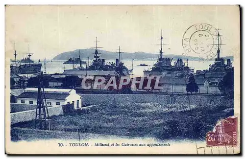 Toulon Cartes postales Milhaud et les cuirasses aux appontements