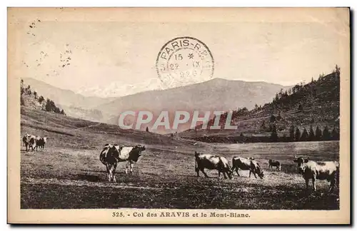 Cartes postales Col des aravis et le Mont Blanc Vaches