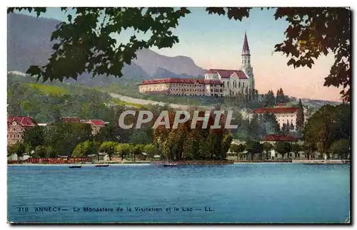 Ansichtskarte AK Annecy Le Monastere de la visitation et le lac