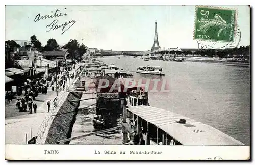 Paris Cartes postales La Seine au point du jour Tour Eiffel