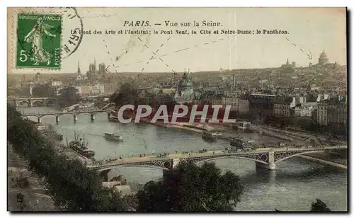 Paris Cartes postales Vue sur la SEine Le pont des Arts et Metiers Pont neuf Cite Notre DAme