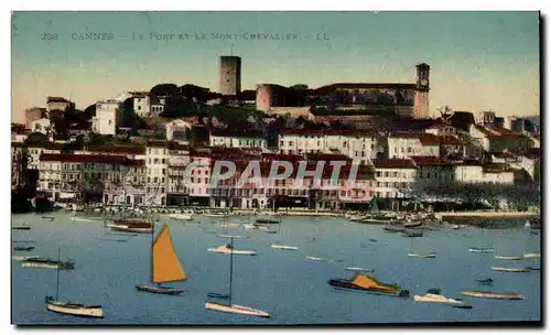 Cannes Cartes postales Le port et le Mont Chevalier