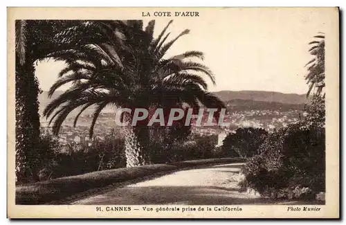 Cannes Cartes postales Vue generale prise de la Californie