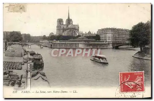 Paris Ansichtskarte AK La Seine vers Notre DAme