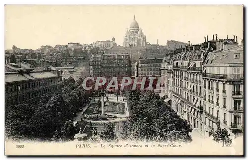 Paris Cartes postales Square d&#39Anvers et SAcre coeur Montmartre