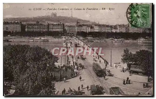 Cartes postales Lyon Pont des cordeliers et coteau de Fourvieres