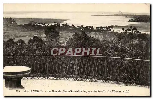 Cartes postales Avranches La baie du Mont Saint Michel vue du jardin des plantes