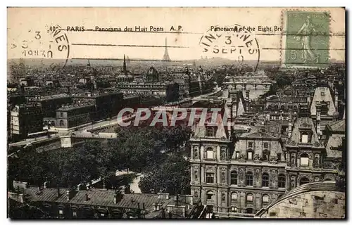 Paris Cartes postales Panorama des huit ponts