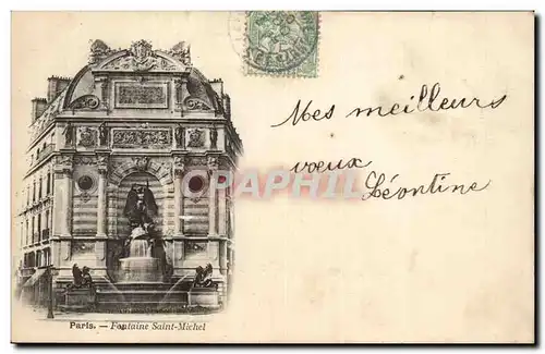 Paris Cartes postales Fontaine Saint Michel