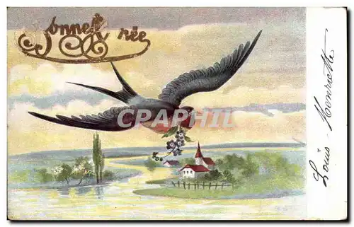 Cartes postales Fantaisie Hirondelle Bonen annee