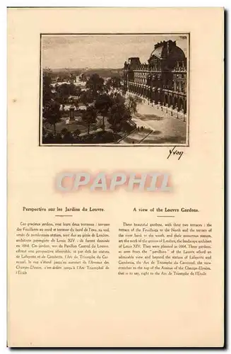 Paris Ansichtskarte AK Perspective sur les jardins du Louvre Yvon