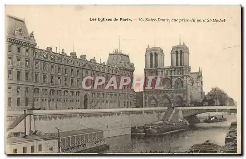 Paris Cartes postales Notre Dame Vue prise du pont St michel