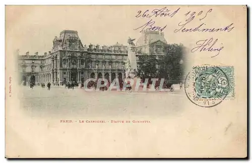 Paris Cartes postales Le carrousel Statue de Gambetta