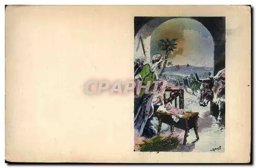 Cartes postales Christ dans l'etable Noel Christmas