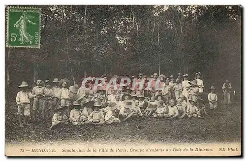 Hendaye Cartes postales Santorium de la ville de Paris Groupe d&#39enfants au bois de la division TOP