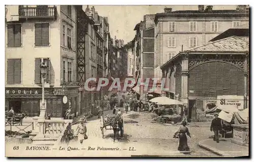 Cartes postales Bayonne Les quais Rue Poissonnerie