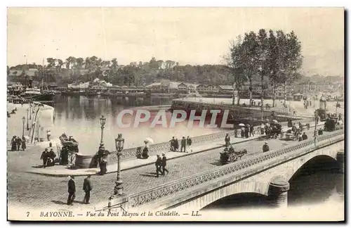 Bayonne Cartes postales Vue du pont Mayou et la citadelle